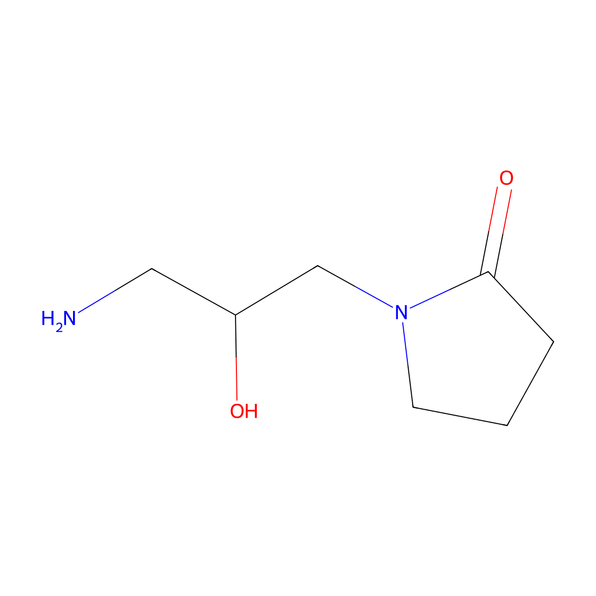 1-(3-Amino-2-hydroxypropyl)-2-pyrrolidinone molecular structure, CAS 20958-23-0