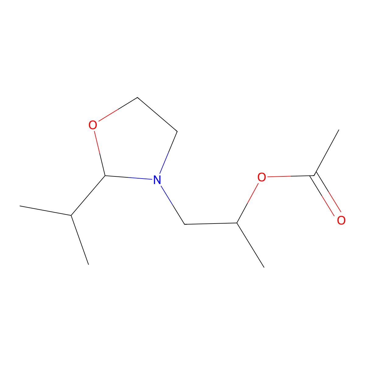 alpha-Methyl-2-(1-methylethyl)oxazolidine-3-ethyl acetate molecular structure, CAS 20958-86-5