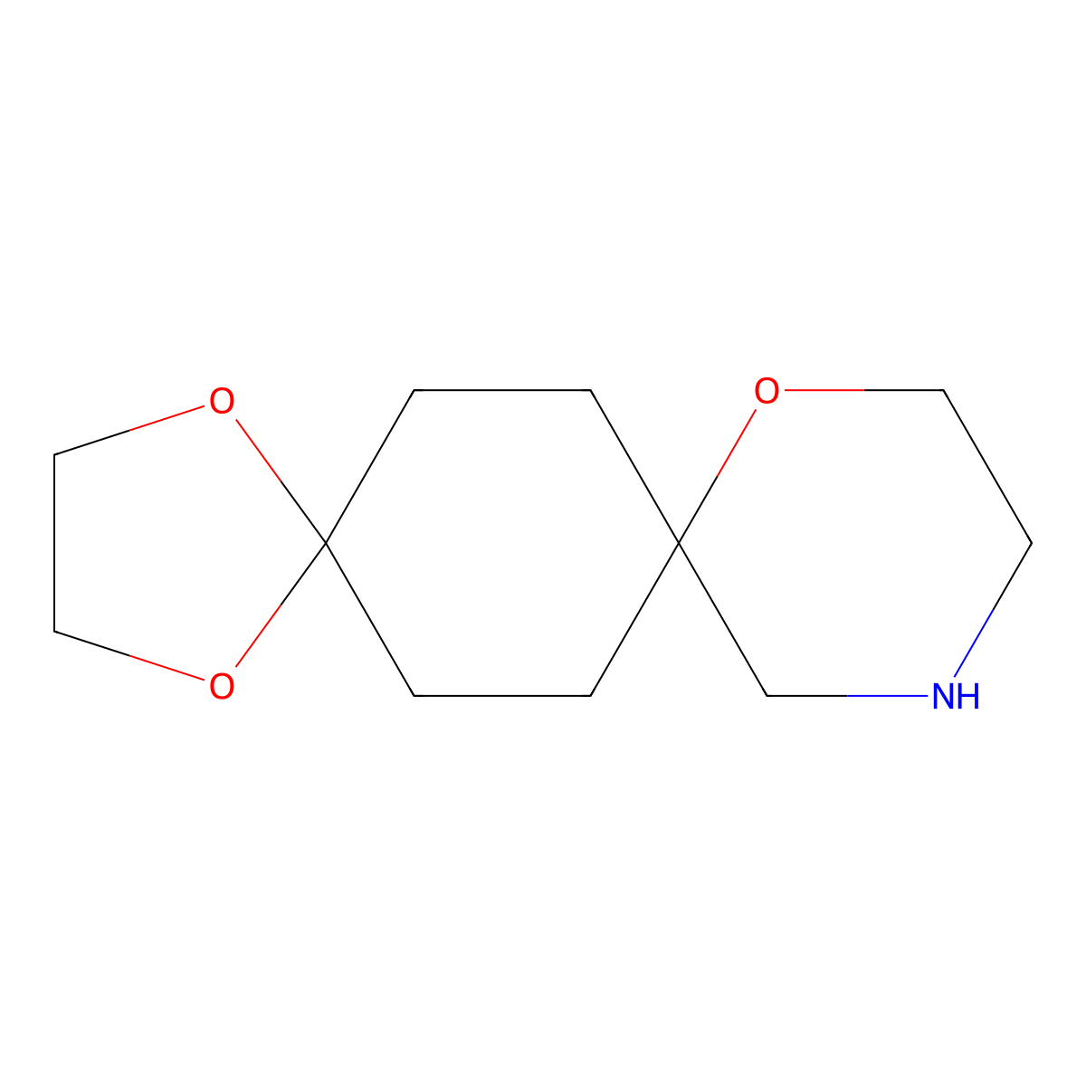 1,4,9-Trioxa-12-azadispiro[4.2.5^{8}.2^{5}]pentadecane molecular structure, CAS 2095831-15-3