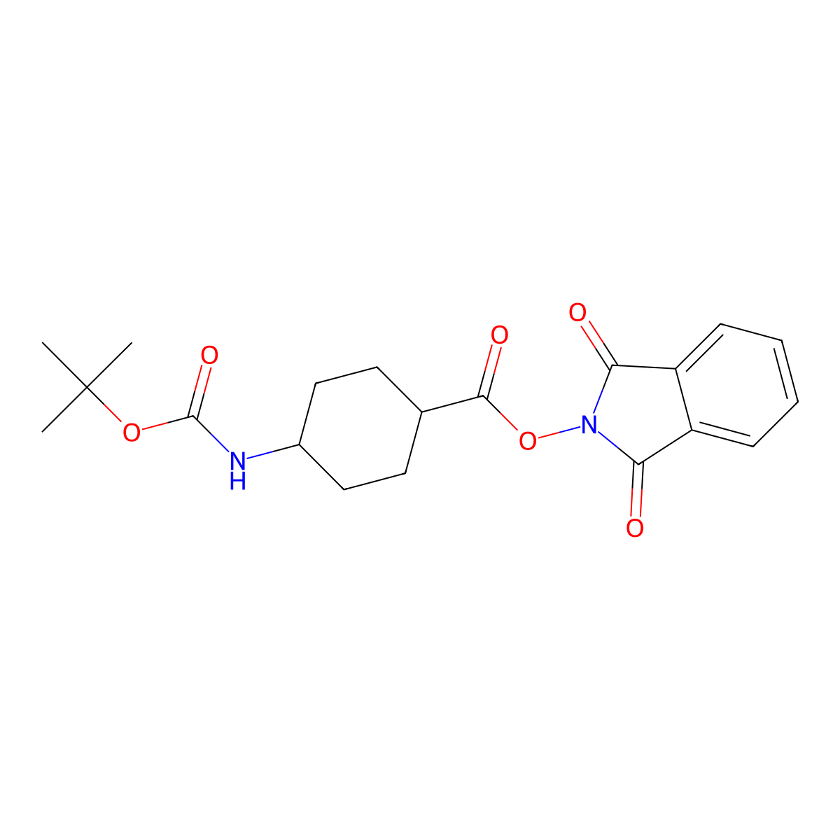1,3-dioxo-2,3-dihydro-1H-isoindol-2-yl 4-{[(tert-butoxy)carbonyl]amino}cyclohexane-1-carboxylate molecular structure, CAS 2095863-57-1