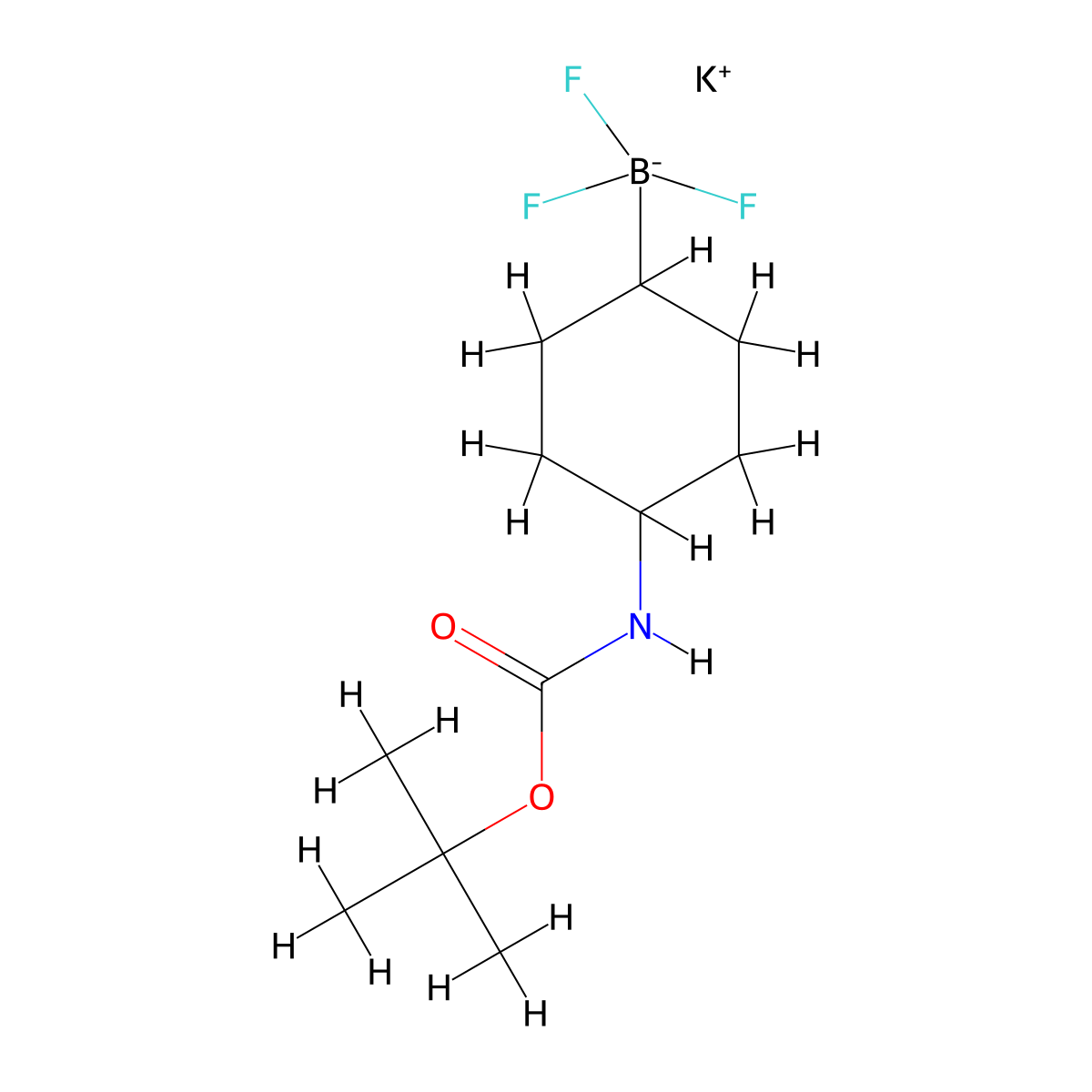 Potassium (4-{[(tert-butoxy)carbonyl]amino}cyclohexyl)trifluoroboranuide molecular structure, CAS 2095863-69-5