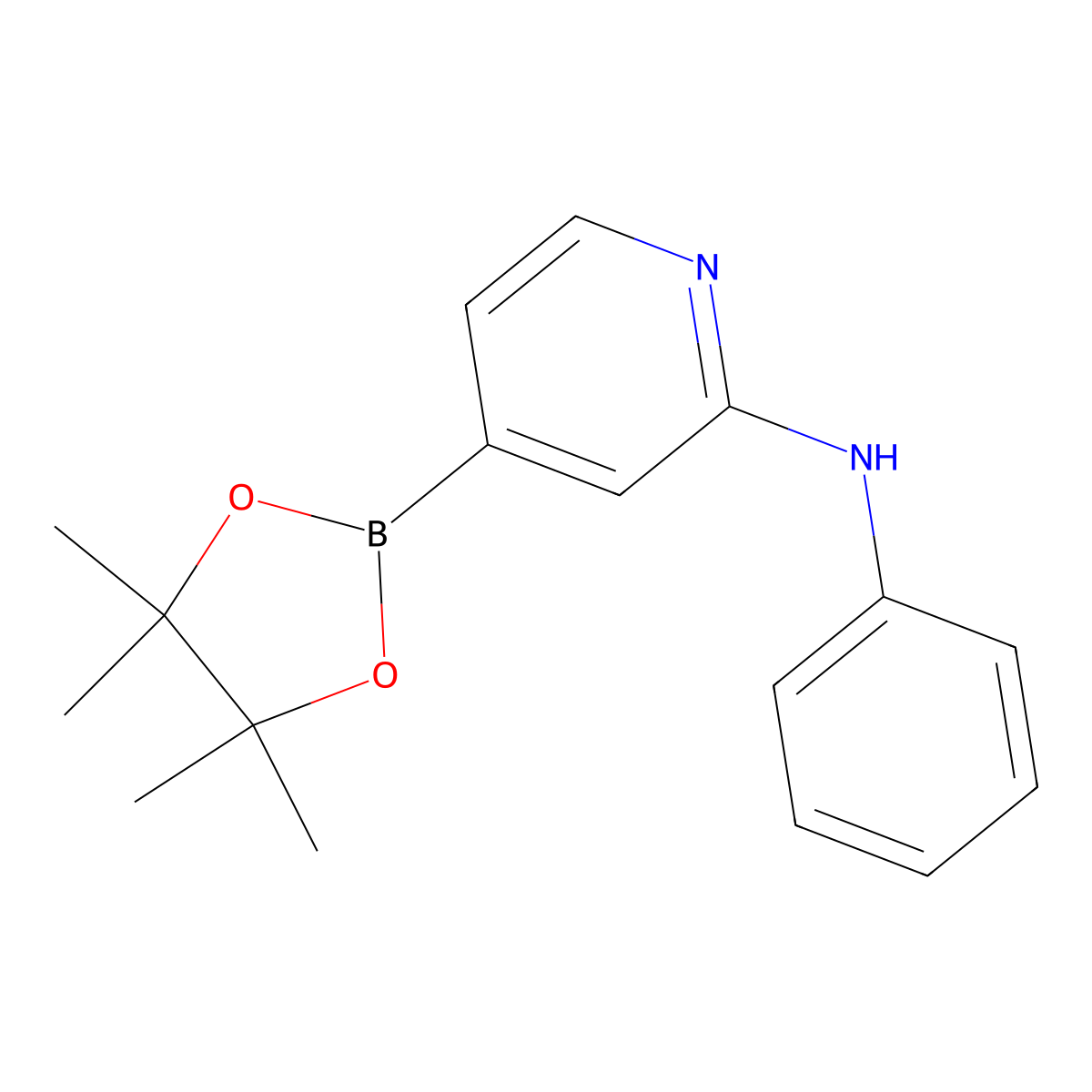 N-Phenyl-4-(4,4,5,5-tetramethyl-1,3,2-dioxaborolan-2-YL)pyridin-2-amine molecular structure, CAS 2095871-53-5