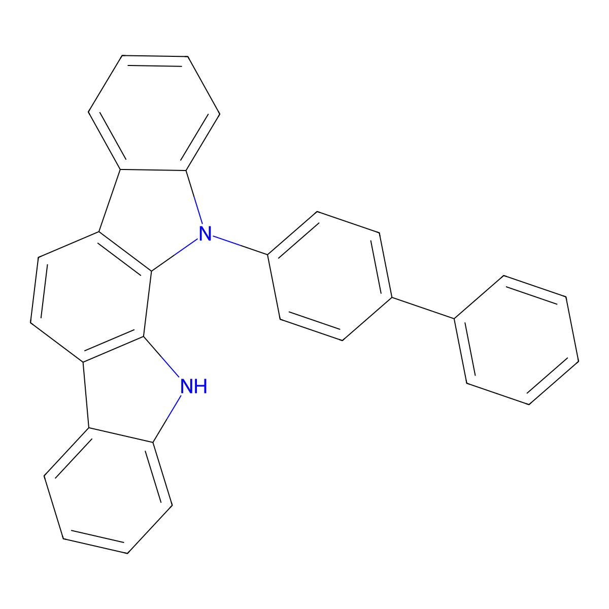 11-([1,1'-Biphenyl]-4-yl)-11,12-dihydroindolo[2,3-a]carbazole molecular structure, CAS 2095887-12-8