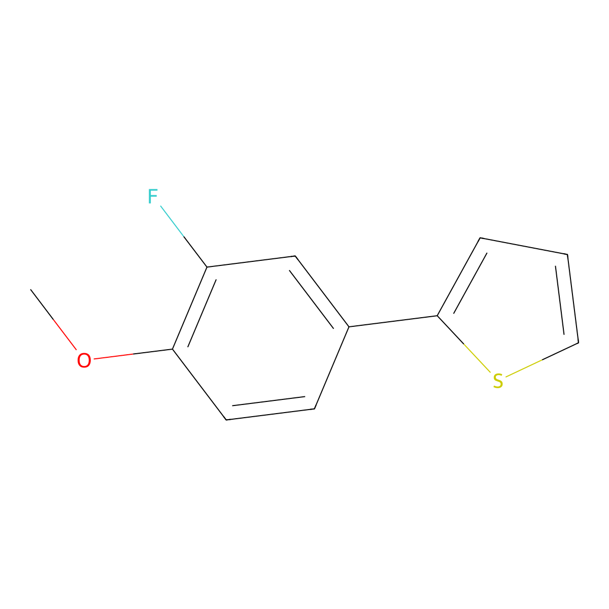 2-(3-Fluoro-4-methoxyphenyl)thiophene molecular structure, CAS 209592-60-9