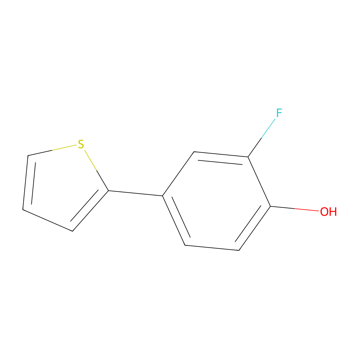 2-Fluoro-4-(thiophen-2-YL)phenol molecular structure, CAS 209592-78-9