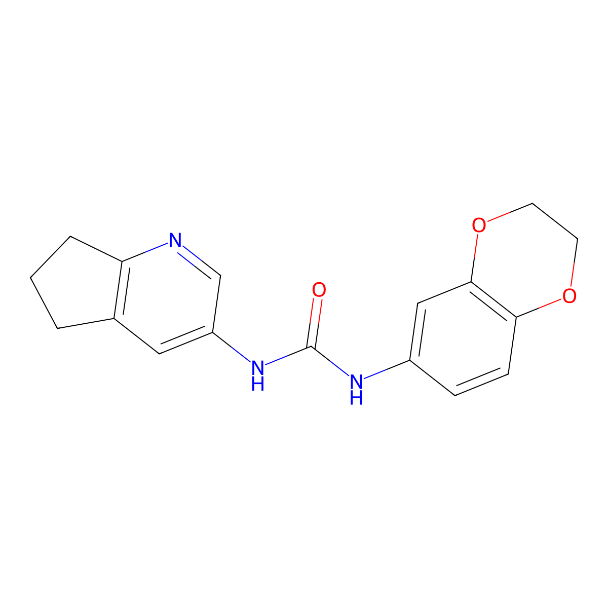 1-(6,7-Dihydro-5H-cyclopenta[b]pyridin-3-yl)-3-(2,3-dihydrobenzo[b][1,4]dioxin-6-yl)urea molecular structure, CAS 2095938-64-8