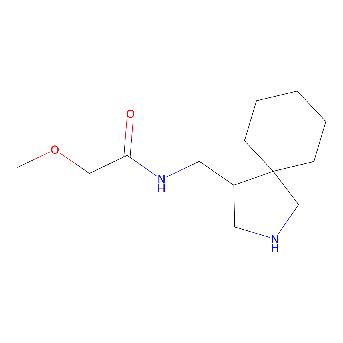 N-((2-azaspiro(4.5)decan-4-yl)methyl)-2-methoxyacetamide molecular structure, CAS 2095939-61-8