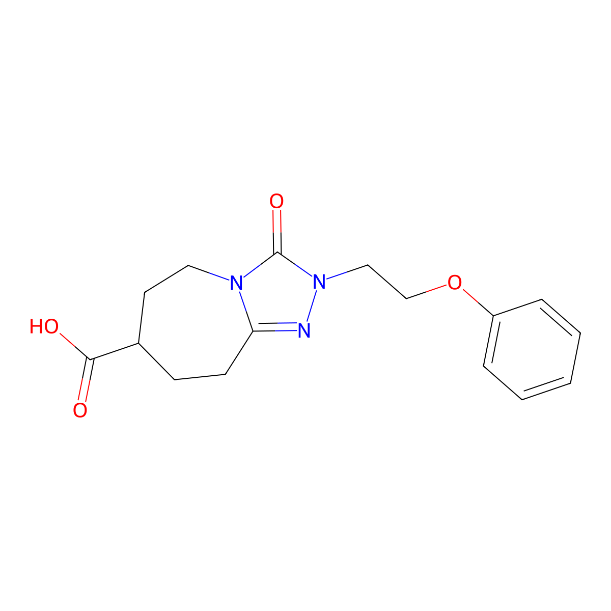 3-Oxo-2-(2-phenoxyethyl)-6,7,8,9-tetrahydro-5H-[1,2,4]triazolo[4,3-a]azepine-7-carboxylic acid molecular structure, CAS 2095943-15-8