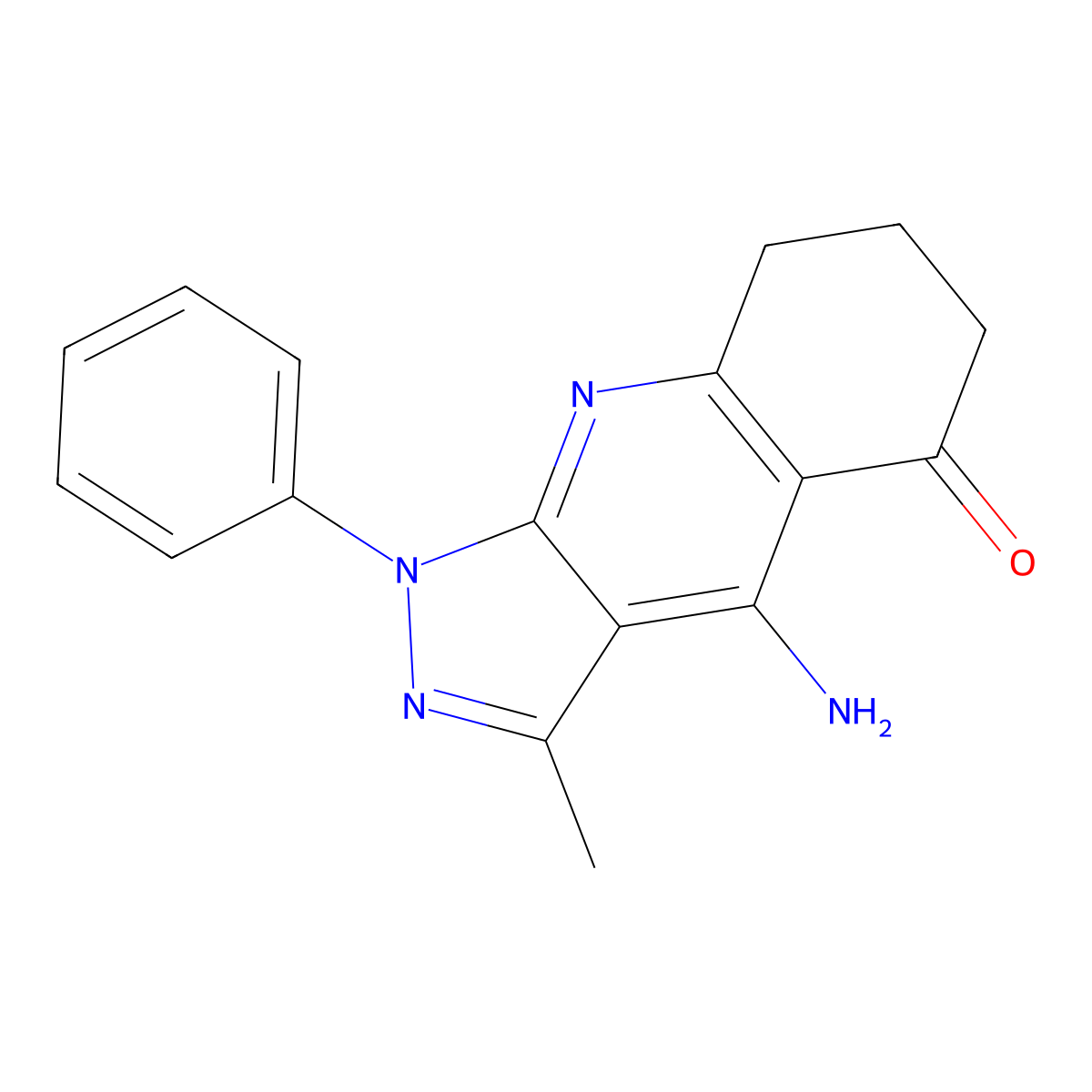 4-amino-3-methyl-1-phenyl-1,6,7,8-tetrahydro-5H-pyrazolo[3,4-b]quinolin-5-one molecular structure, CAS 2095945-62-1