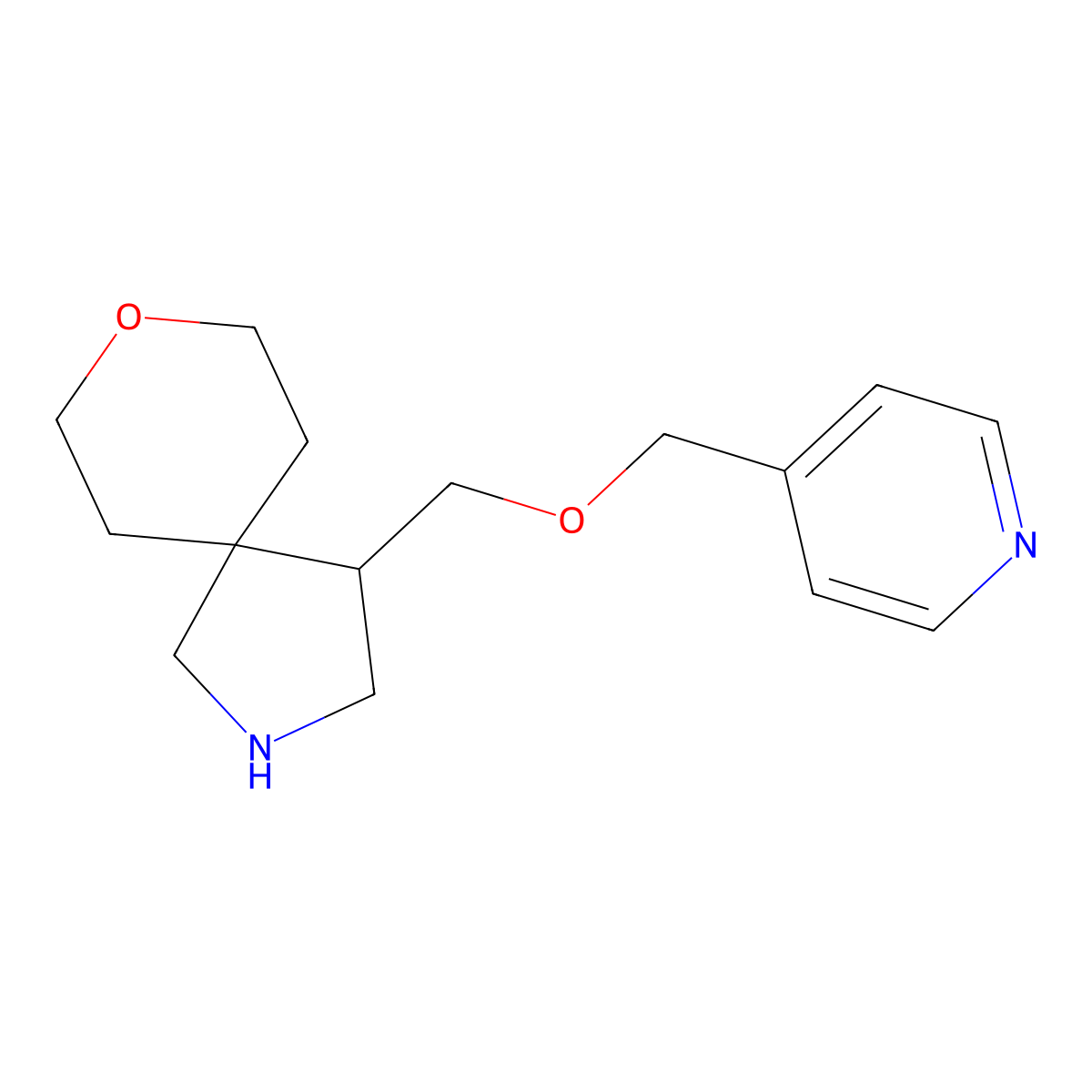 4-(Pyridin-4-ylmethoxymethyl)-8-oxa-2-azaspiro[4.5]decane molecular structure, CAS 2095949-16-7