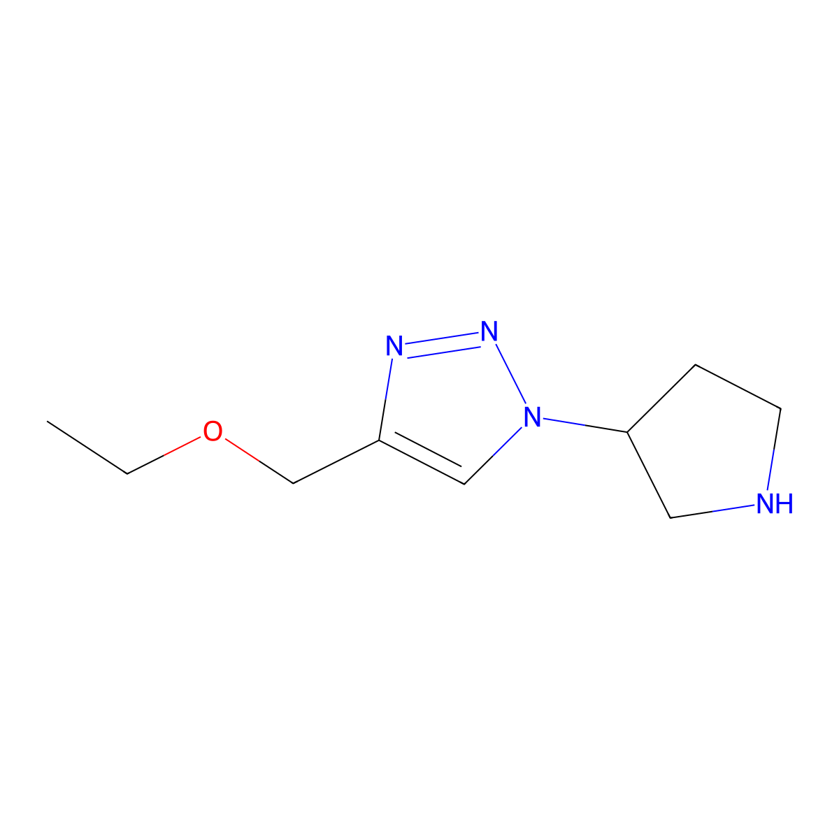 4-(ethoxymethyl)-1-(pyrrolidin-3-yl)-1H-1,2,3-triazole molecular structure, CAS 2095974-80-2
