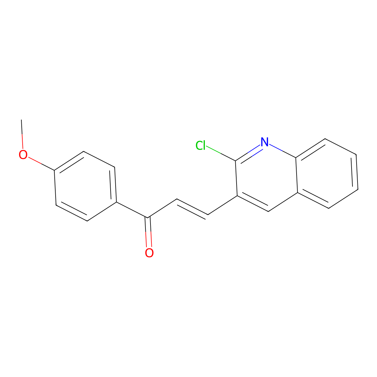 (E)-3-(2-chloroquinolin-3-yl)-1-(4-methoxyphenyl)prop-2-en-1-one molecular structure, CAS 209599-89-3