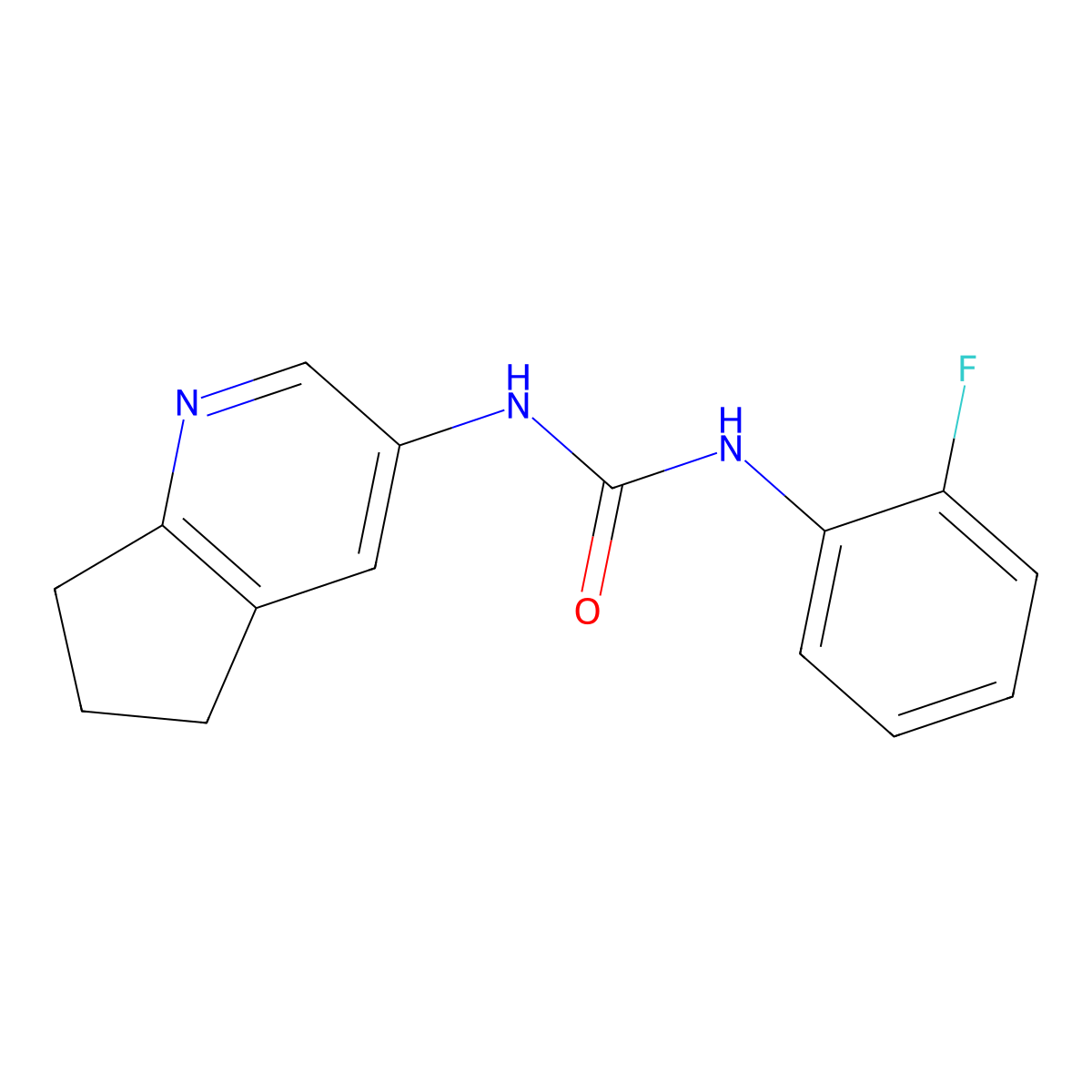 1-(6,7-Dihydro-5H-cyclopenta[b]pyridin-3-yl)-3-(2-fluorophenyl)urea molecular structure, CAS 2095990-02-4