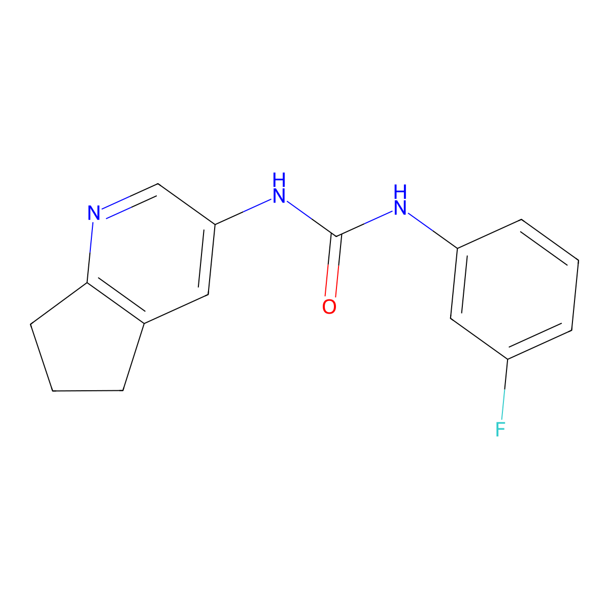 1-(6,7-Dihydro-5H-cyclopenta[b]pyridin-3-yl)-3-(3-fluorophenyl)urea molecular structure, CAS 2095997-32-1