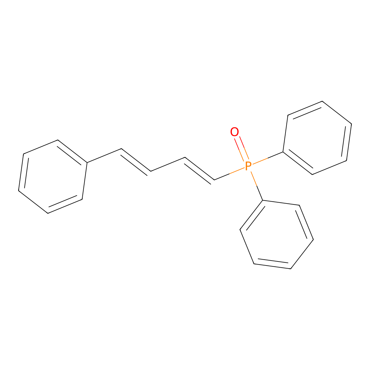 Diphenyl(4-phenyl-1,3-butadien-1-yl)phosphine oxide molecular structure, CAS 2096-81-3