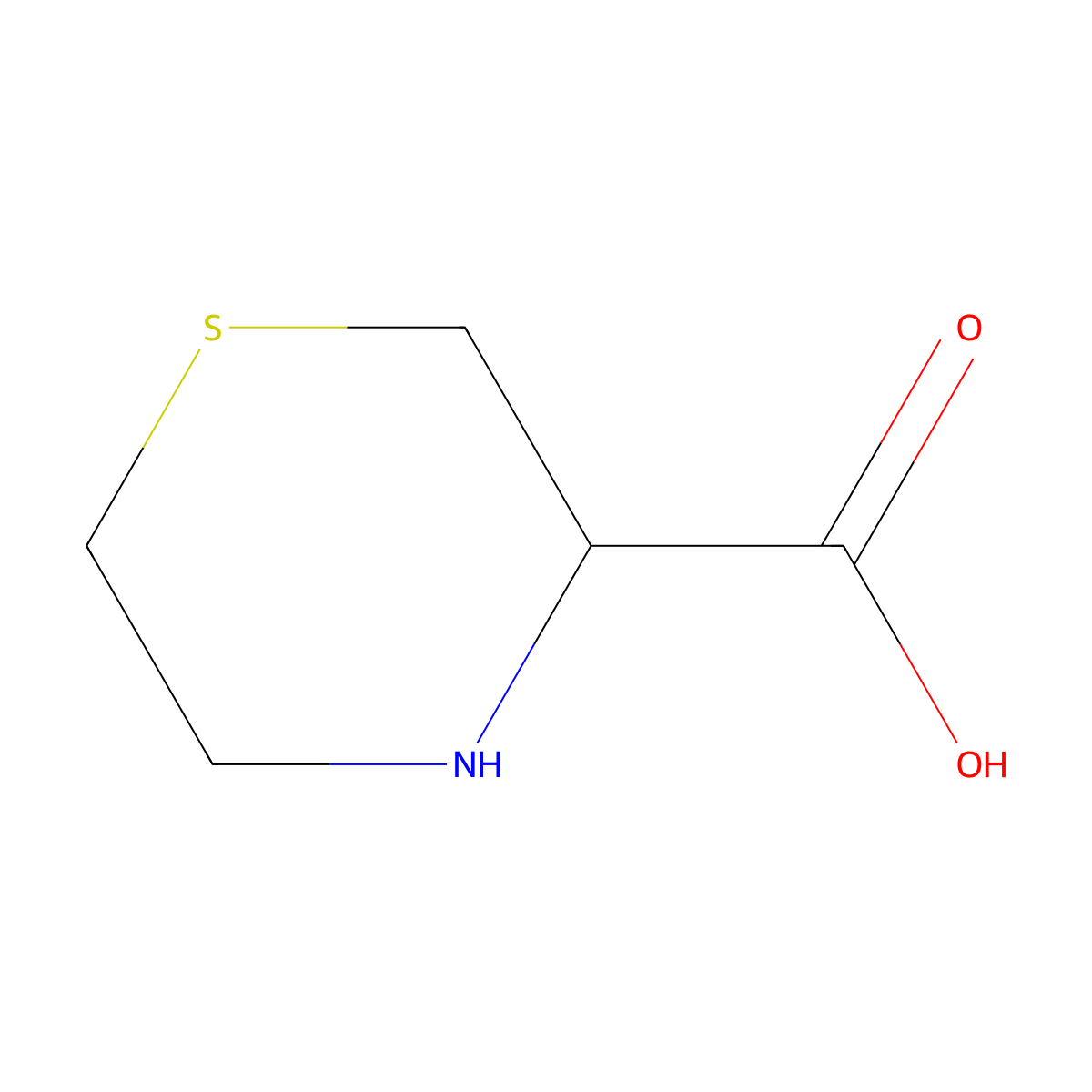 Thiomorpholine-3-carboxylic acid molecular structure, CAS 20960-92-3