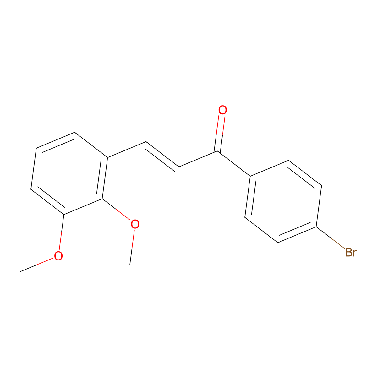 (2E)-1-(4-Bromophenyl)-3-(2,3-dimethoxyphenyl)prop-2-en-1-one molecular structure, CAS 209600-04-4