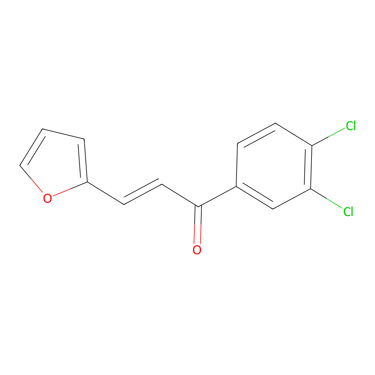 (2E)-1-(3,4-Dichlorophenyl)-3-(furan-2-yl)prop-2-en-1-one molecular structure, CAS 209600-08-8
