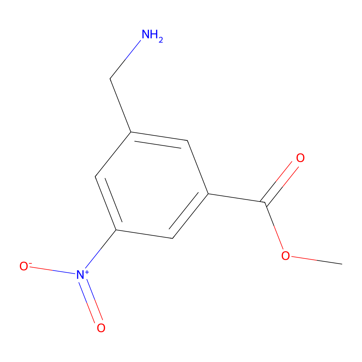 Methyl 3-(aminomethyl)-5-nitrobenzoate molecular structure, CAS 209604-82-0