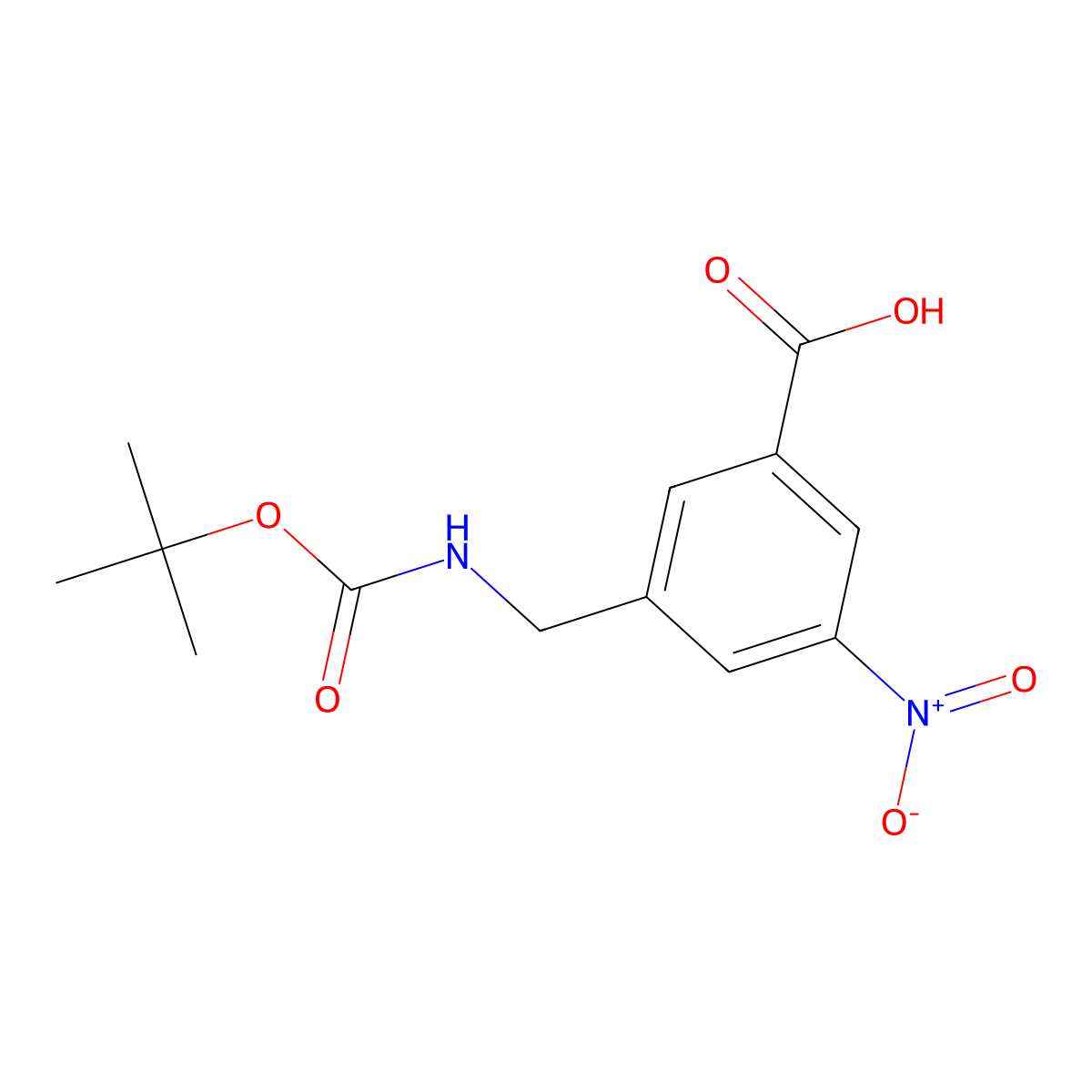 3-({[(Tert-butoxy)carbonyl]amino}methyl)-5-nitrobenzoic acid molecular structure, CAS 209604-83-1