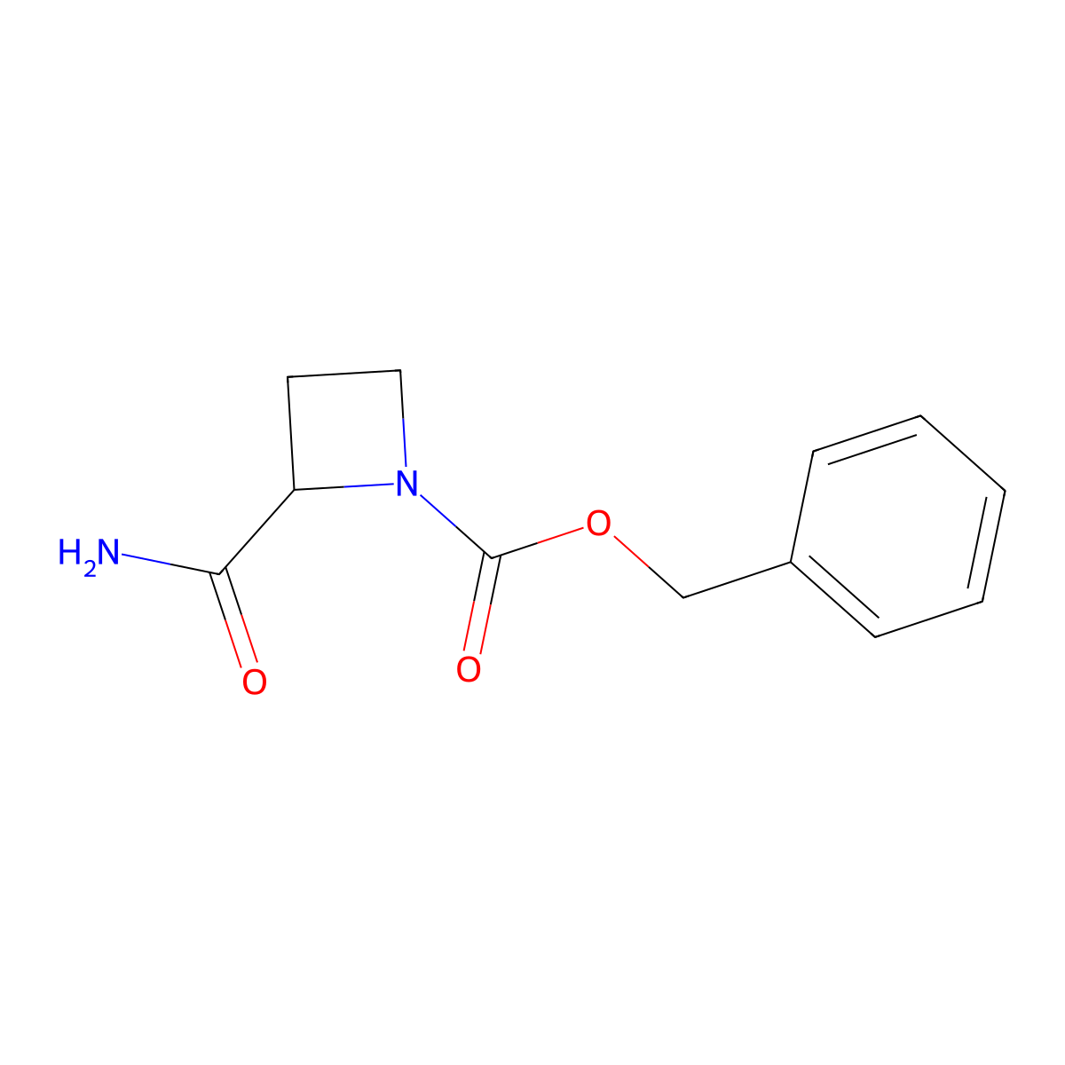 1-Cbz-(S)-azetidine-2-carboxamide molecular structure, CAS 209607-01-2