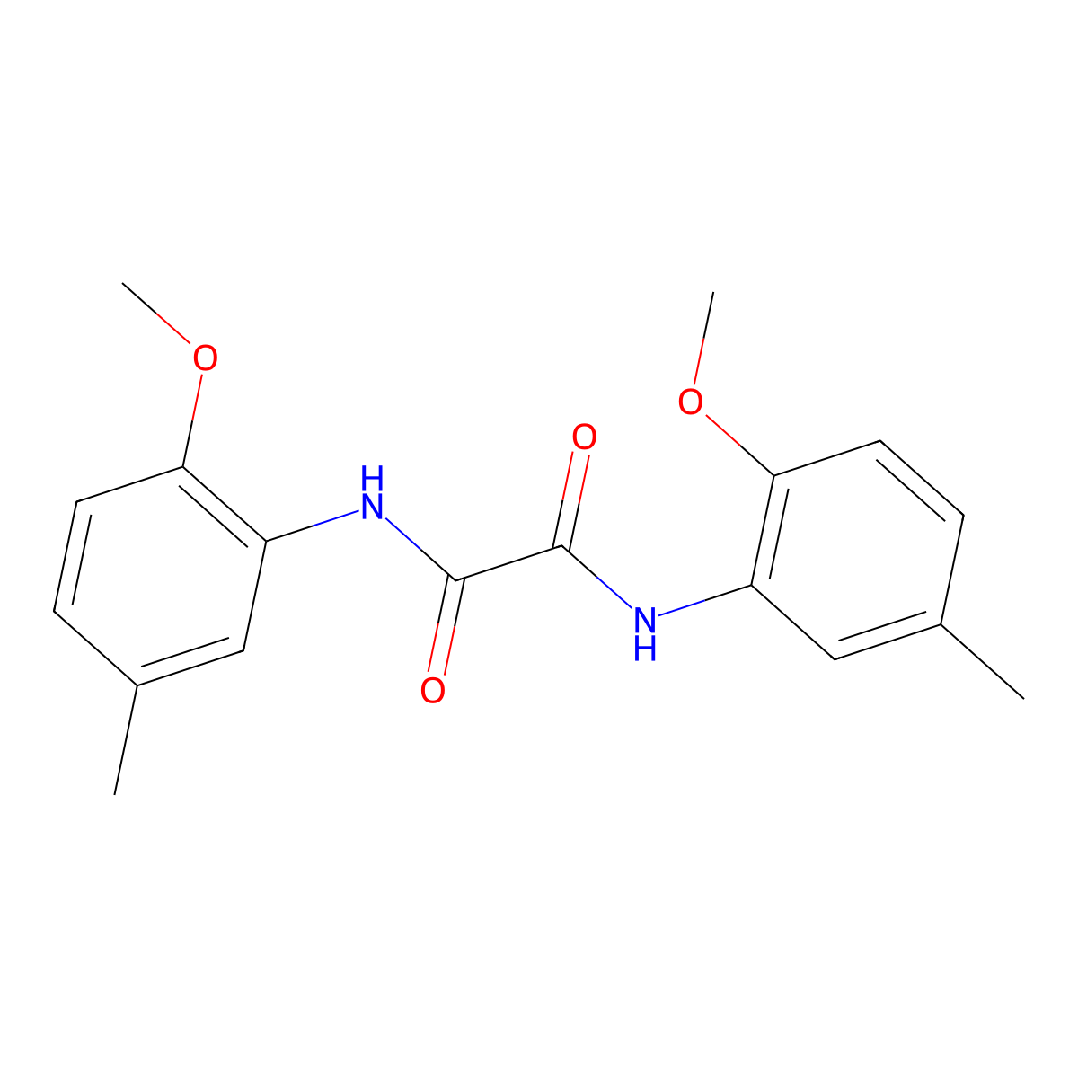 N,N'-bis(2-methoxy-5-methylphenyl)ethanediamide molecular structure, CAS 20961-85-7
