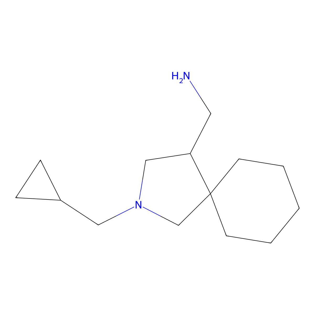[2-(Cyclopropylmethyl)-2-azaspiro[4.5]decan-4-yl]methanamine molecular structure, CAS 2096140-89-3