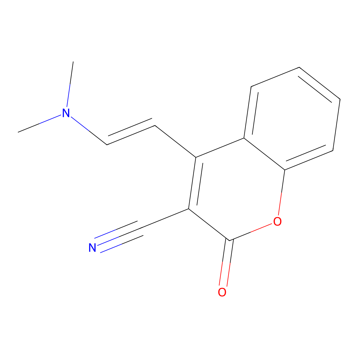 4-[(E)-2-(dimethylamino)ethenyl]-2-oxo-2H-chromene-3-carbonitrile molecular structure, CAS 209617-29-8