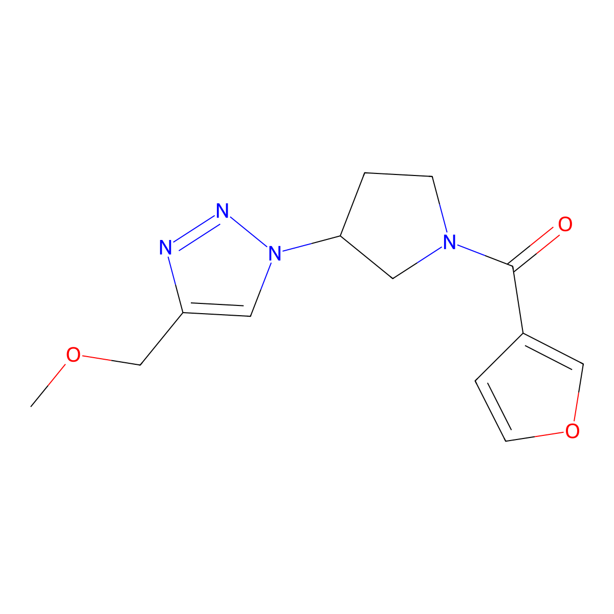 1-[1-(furan-3-carbonyl)pyrrolidin-3-yl]-4-(methoxymethyl)-1H-1,2,3-triazole molecular structure, CAS 2096199-92-5