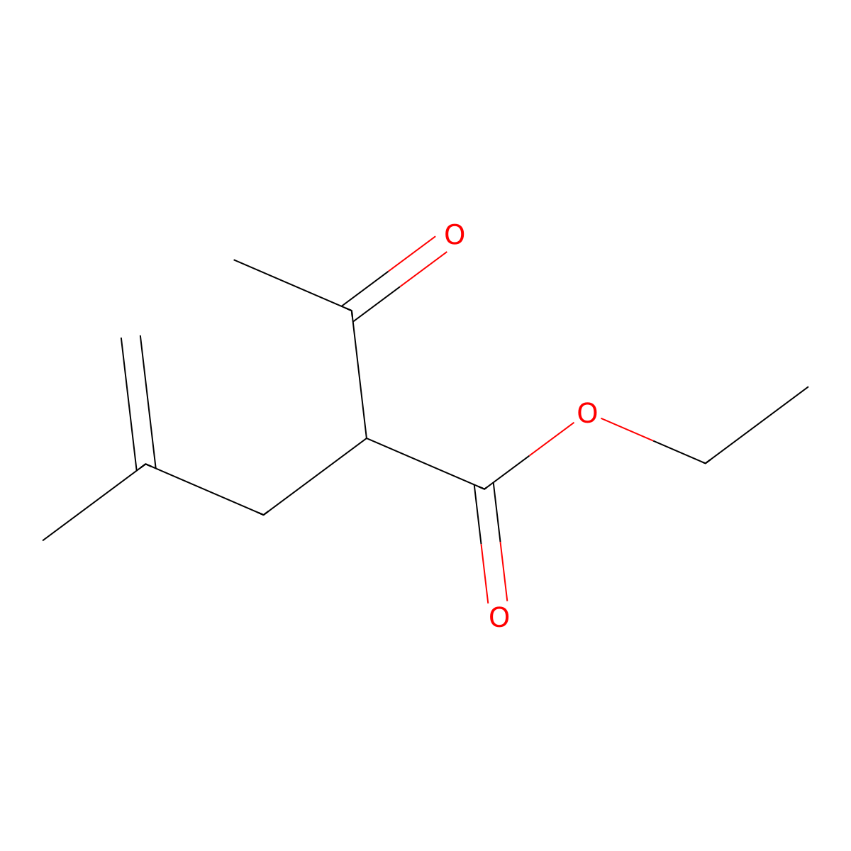 4-Pentenoic acid, 2-acetyl-4-methyl-, ethyl ester molecular structure, CAS 20962-70-3