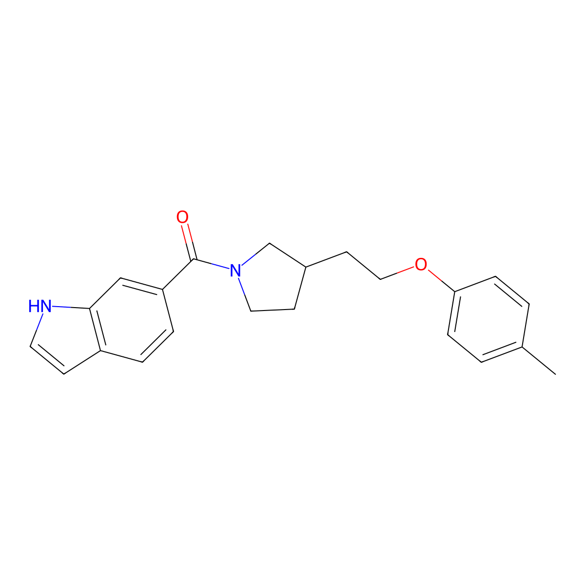 1H-Indol-6-YL[3-[2-(4-methylphenoxy)ethyl]-1-pyrrolidinyl]methanone molecular structure, CAS 2096210-02-3