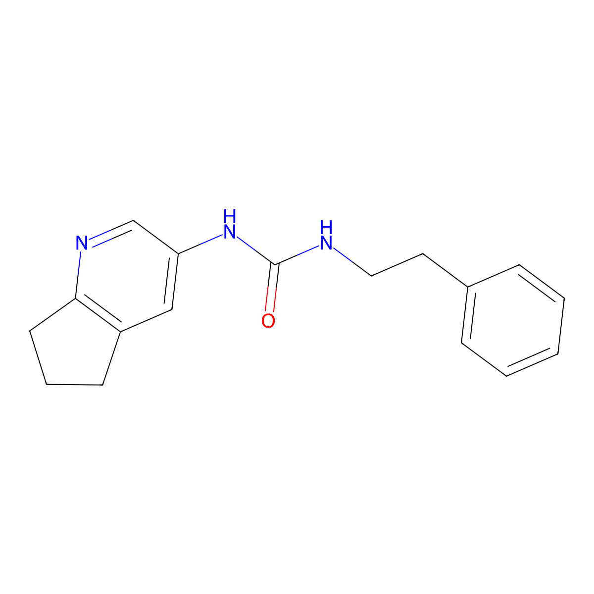 1-(6,7-Dihydro-5H-cyclopenta[b]pyridin-3-yl)-3-phenethylurea molecular structure, CAS 2096244-09-4