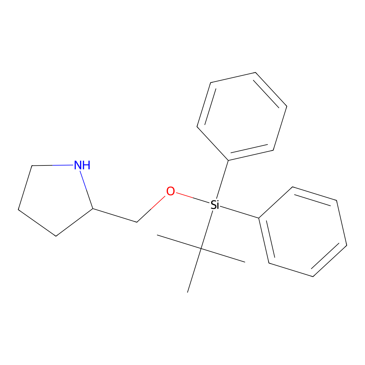 (S)-2-(((Tert-butyldiphenylsilyl)oxy)methyl)pyrrolidine molecular structure, CAS 209627-36-1