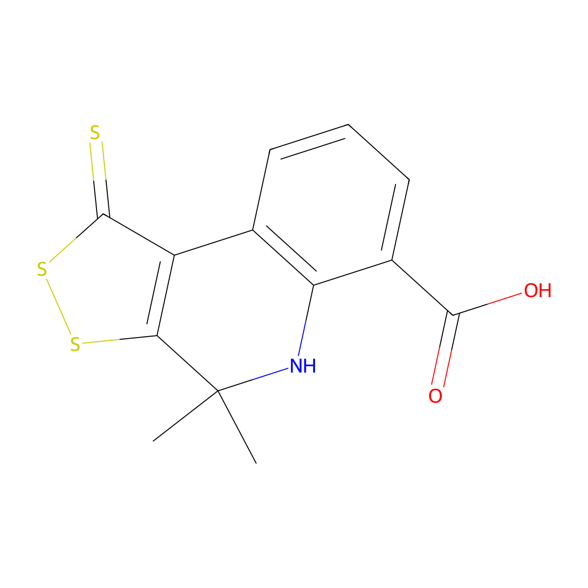 4,4-dimethyl-1-thioxo-4,5-dihydro-1H-[1,2]dithiolo[3,4-c]quinoline-6-carboxylic acid molecular structure, CAS 2096311-78-1