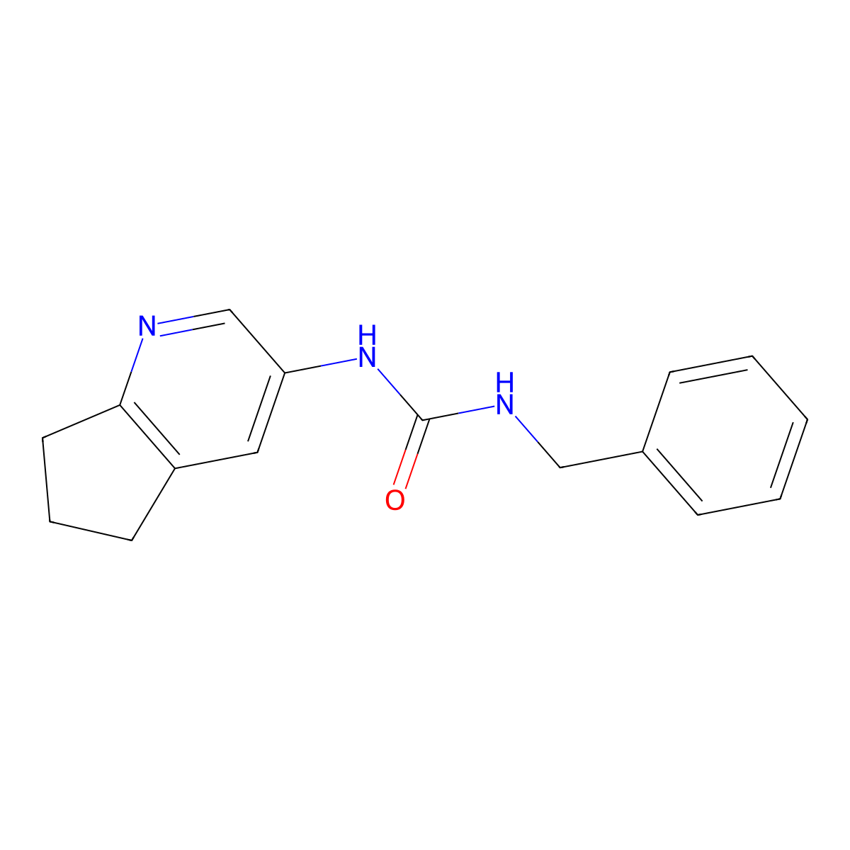 1-Benzyl-3-(6,7-dihydro-5H-cyclopenta[b]pyridin-3-yl)urea molecular structure, CAS 2096321-28-5