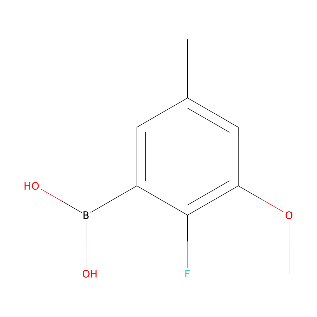 2-Fluoro-3-methoxy-5-methylphenylboronic acid molecular structure, CAS 2096329-52-9