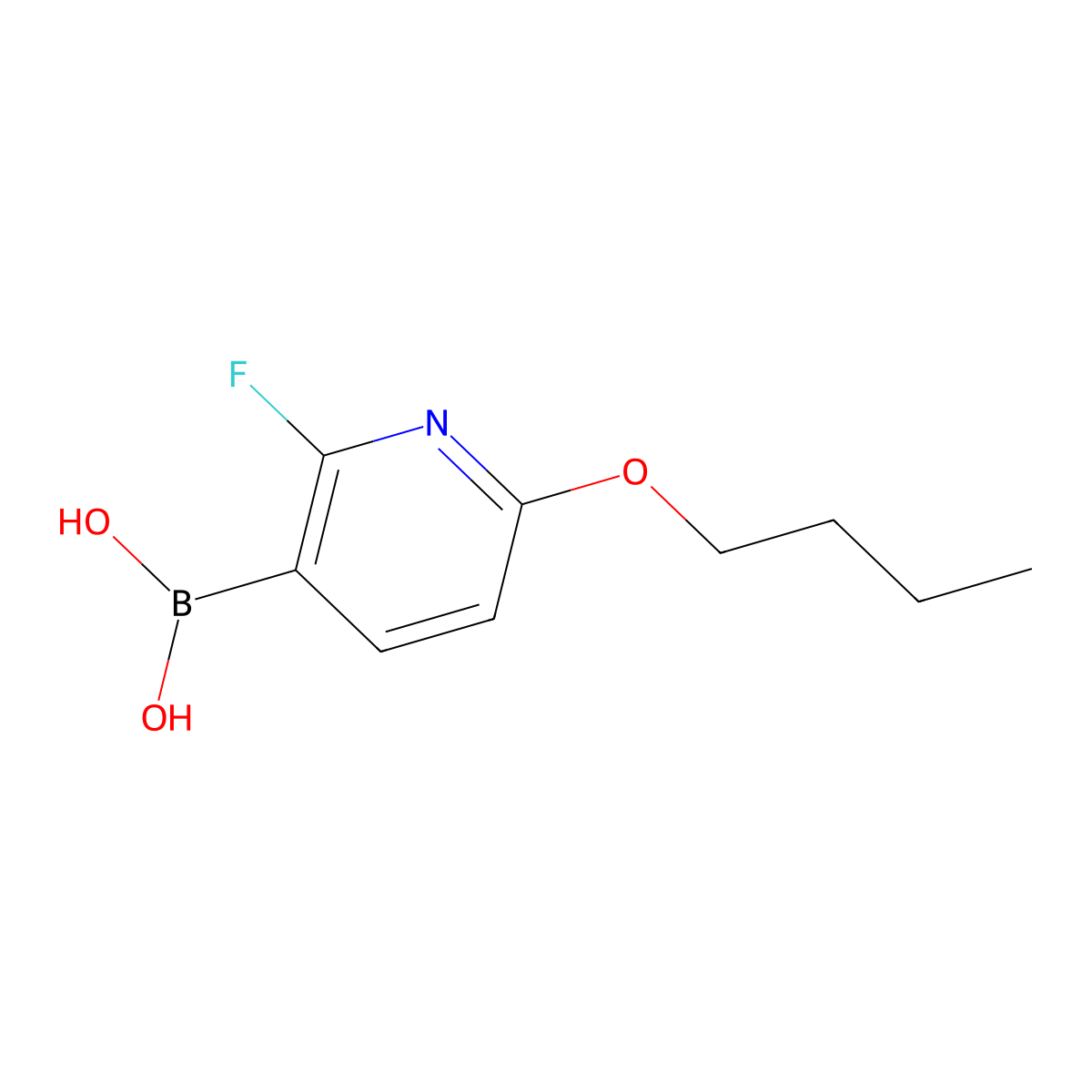 6-Butoxy-2-fluoropyridine-3-boronic acid molecular structure, CAS 2096329-54-1