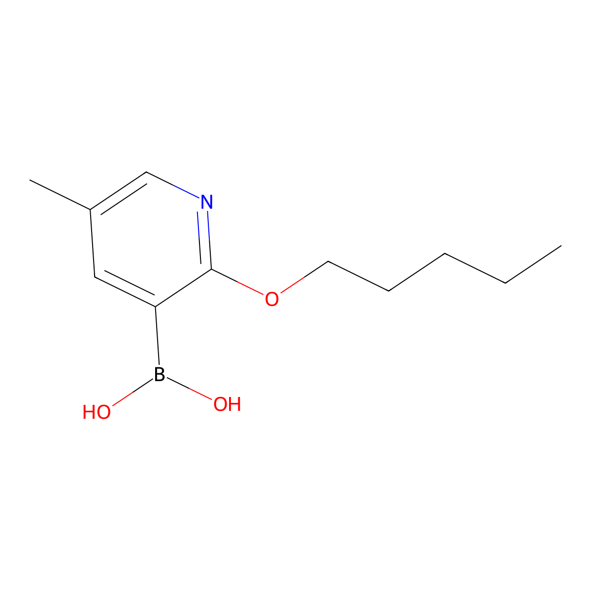 5-Methyl-2-pentyloxypyridine-3-boronic acid molecular structure, CAS 2096329-55-2