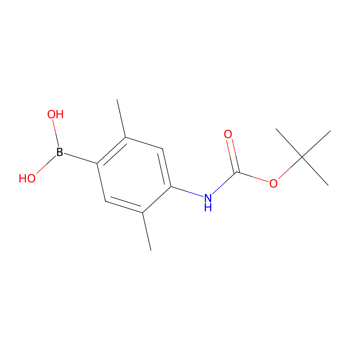(4-BOC-Amino)-2,5-dimethylphenylboronic acid molecular structure, CAS 2096329-63-2