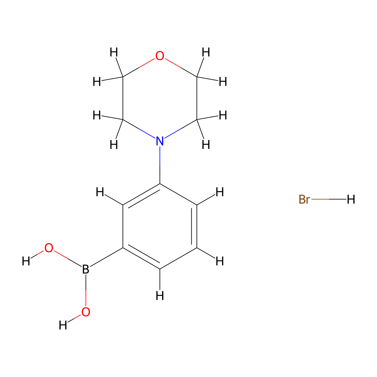 3-Morpholinophenylboronic acid hydrobromide molecular structure, CAS 2096329-71-2