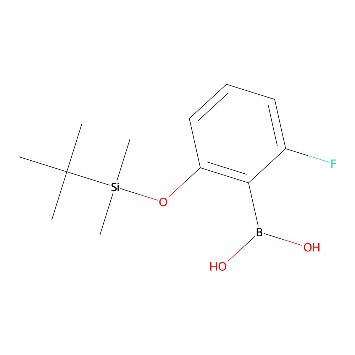 (2-((tert-Butyldimethylsilyl)oxy)-6-fluorophenyl)boronic acid molecular structure, CAS 2096329-72-3