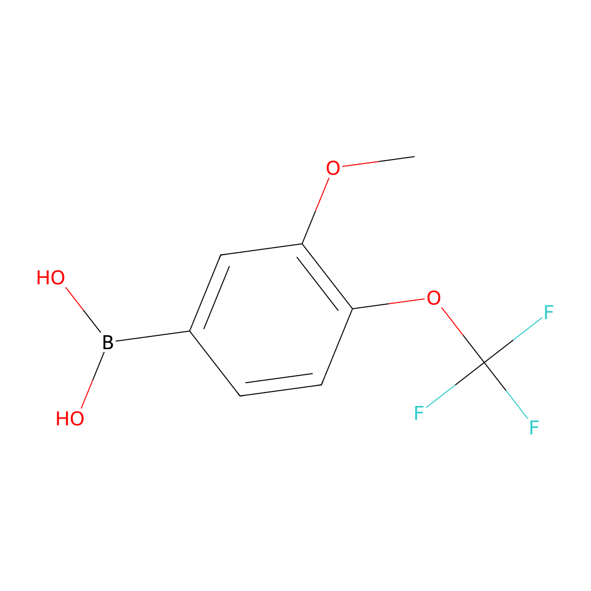 (3-Methoxy-4-(trifluoromethoxy)phenyl)boronic acid molecular structure, CAS 2096329-73-4