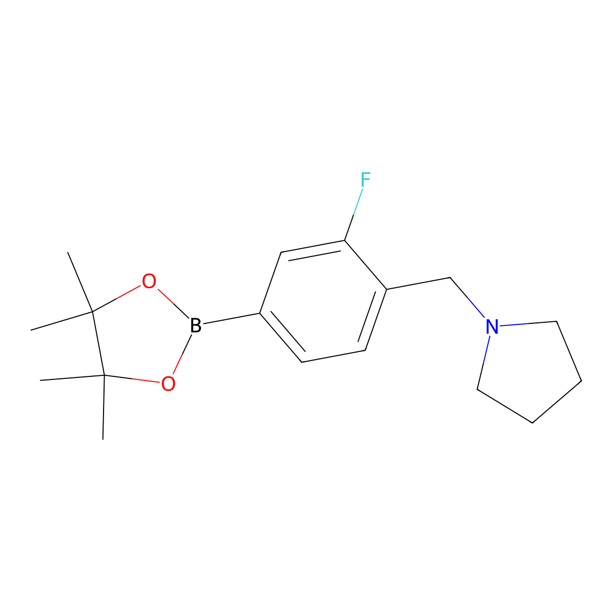 3-Fluoro-4-(pyrrolidinomethyl)phenylboronic acid, pinacol ester molecular structure, CAS 2096329-82-5