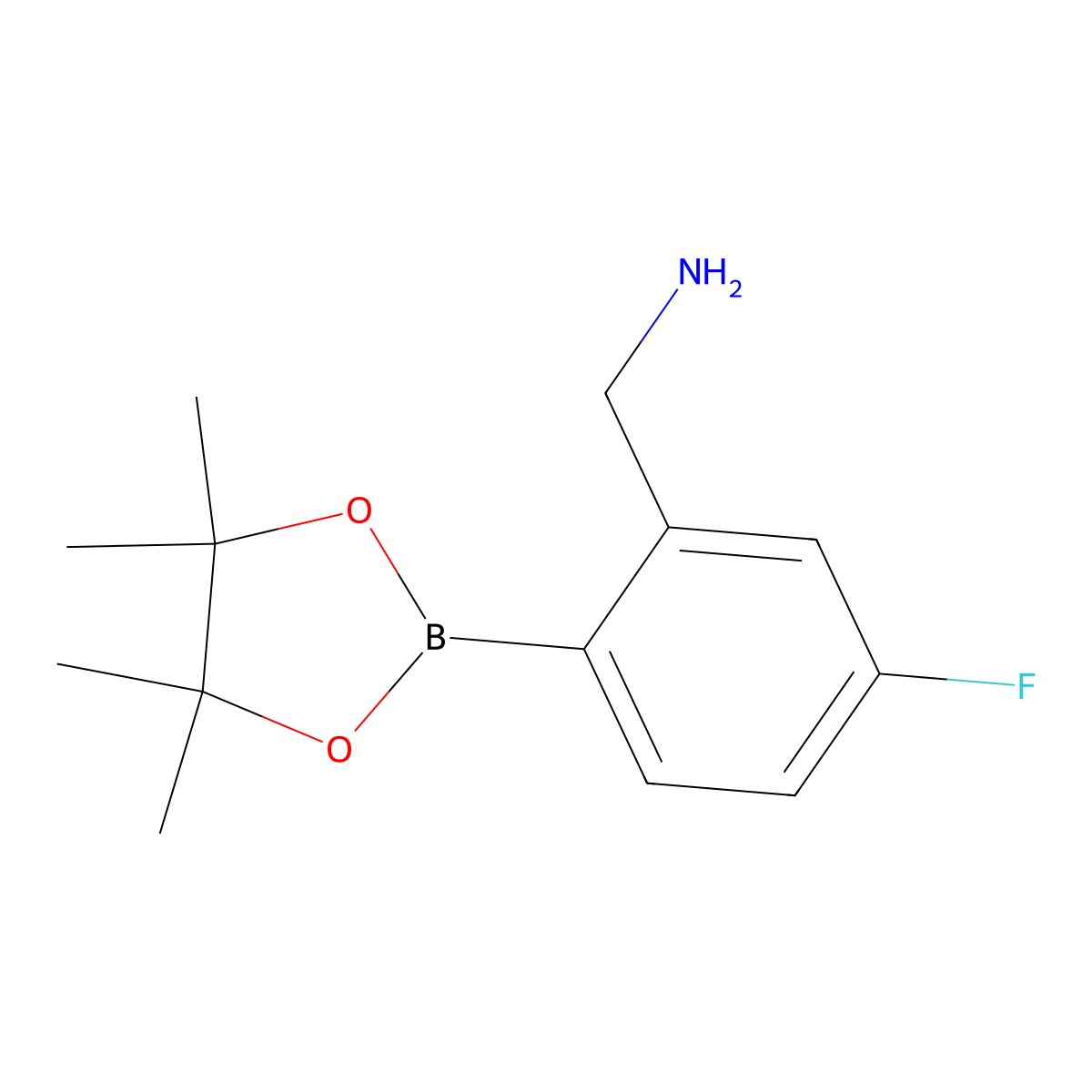 2-Aminomethyl-4-fluorophenylboronic acid, pinacol ester molecular structure, CAS 2096329-84-7