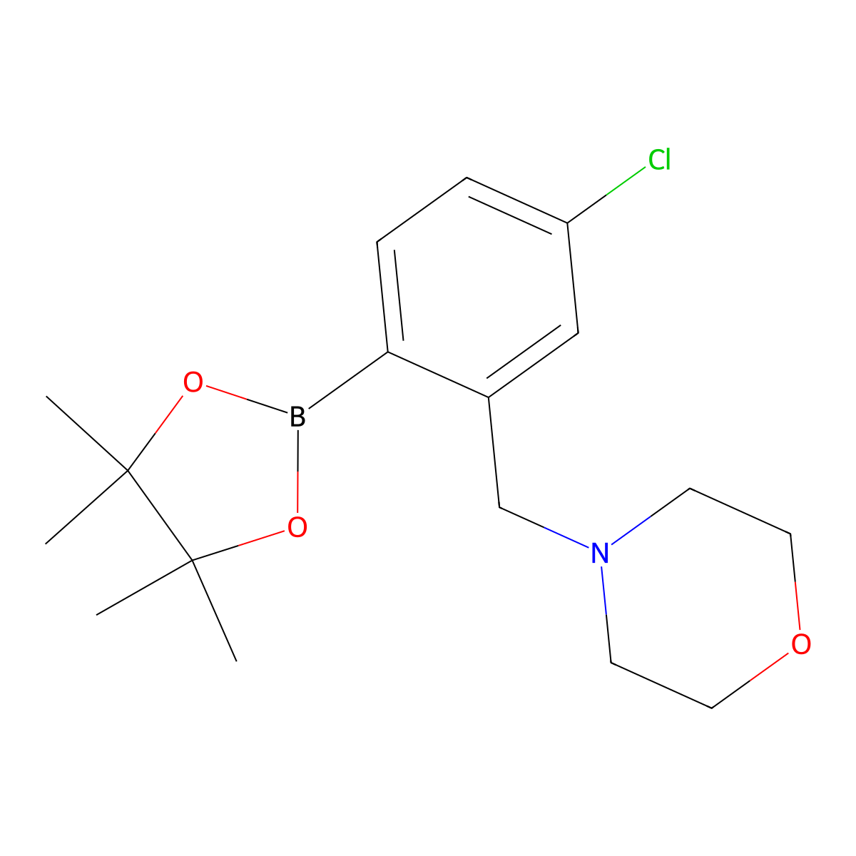 4-Chloro-2-(morpholinomethyl)phenylboronic acid, pinacol ester molecular structure, CAS 2096329-91-6