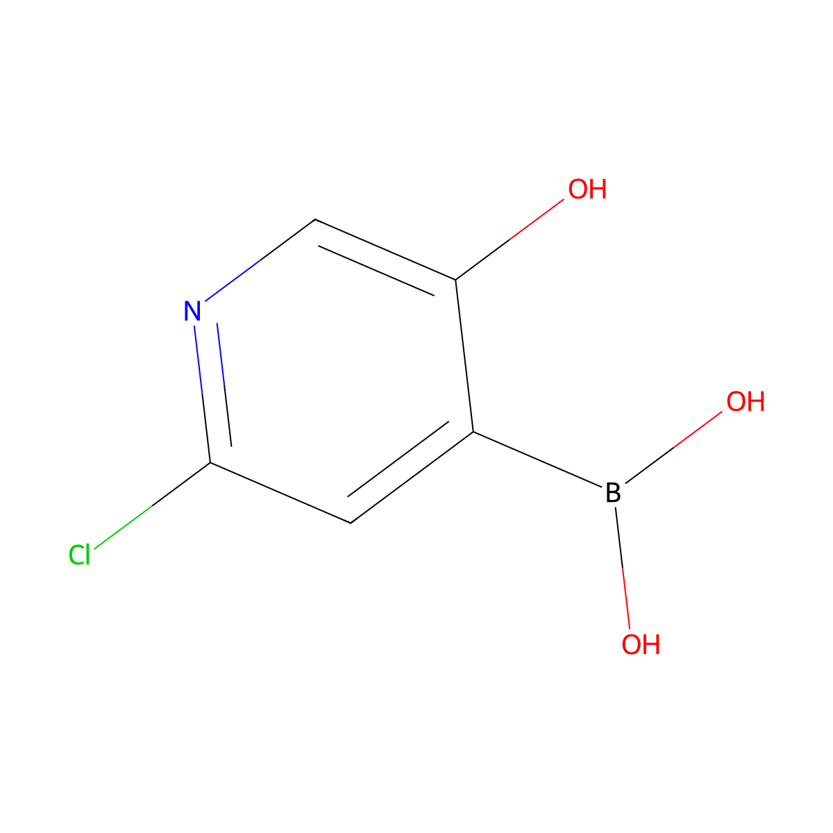 (2-Chloro-5-hydroxypyridin-4-YL)boronic acid molecular structure, CAS 2096329-96-1