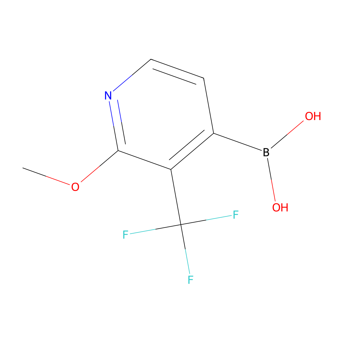 2-Methoxy-3-(trifluoromethyl)pyridine-4-boronic acid molecular structure, CAS 2096329-97-2