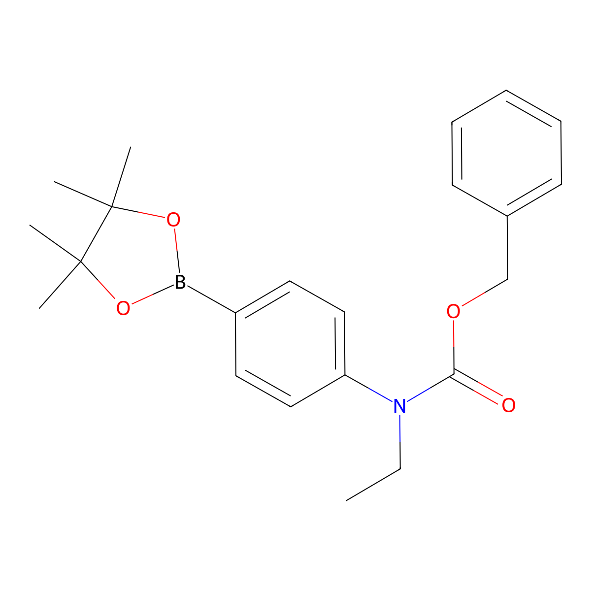 Benzyl ethyl(4-(4,4,5,5-tetramethyl-1,3,2-dioxaborolan-2-yl)phenyl)carbamate molecular structure, CAS 2096330-01-5