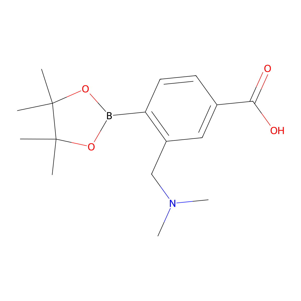 2-(Dimethylaminomethyl)-4-carboxyphenylboronic acid pinacol ester molecular structure, CAS 2096330-03-7