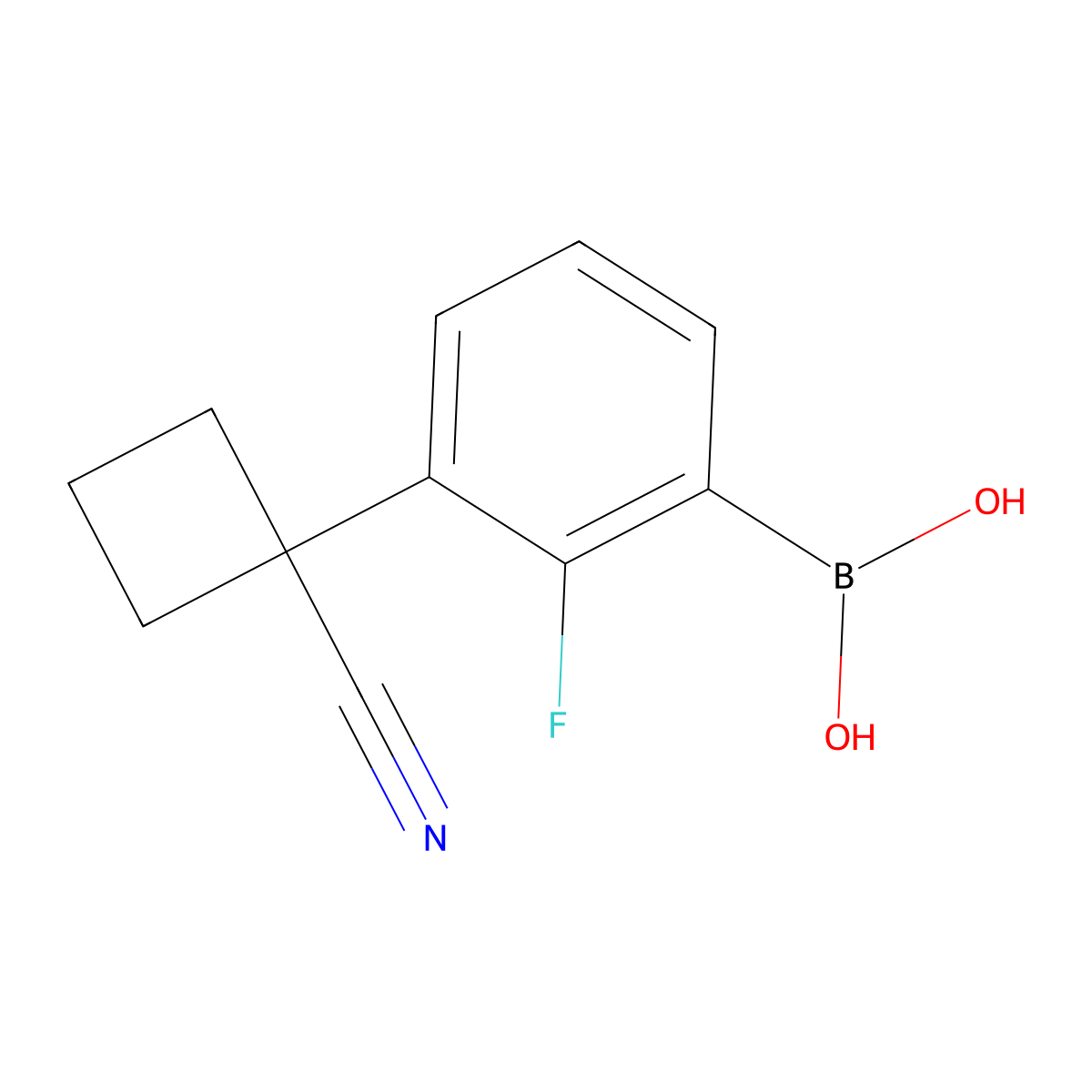 3-(1-Cyanocyclobutyl)-2-fluorophenylboronic acid molecular structure, CAS 2096330-05-9